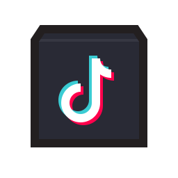TikTok-Logo – stilisierte Noten in Weiß, Cyan und Rosa auf einem dunklen, abgerundeten quadratischen Hintergrund