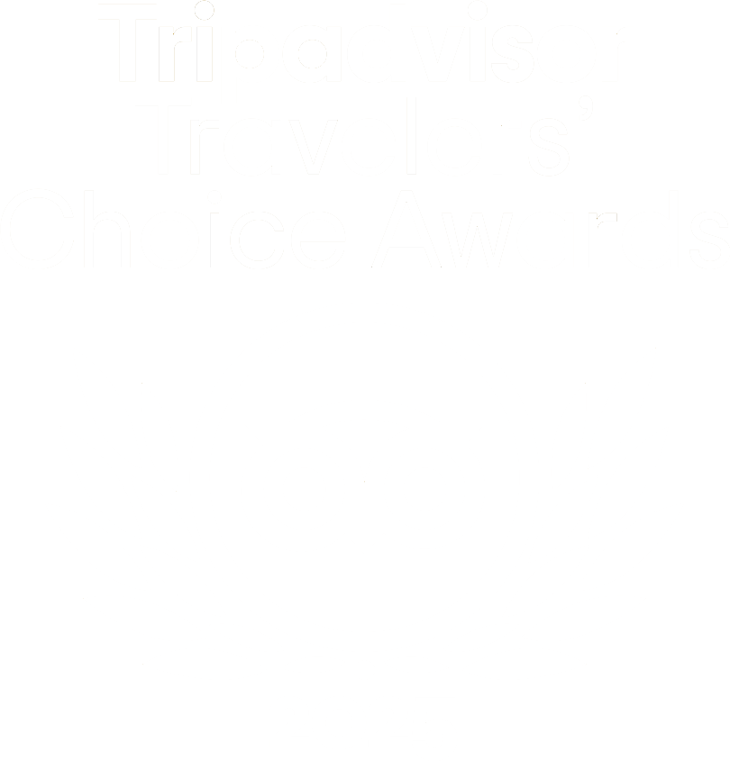 Logo der „Travelers’ Choice Awards“ von TripAdvisor mit Eulensymbol und Lorbeerkranz-Elementen